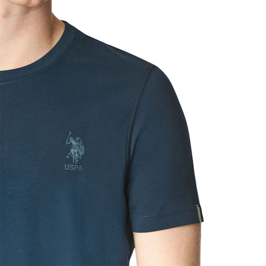 T-shirt a maniche corte da uomo in cotone stretch con logo U.S. Polo Assn | US41154007179